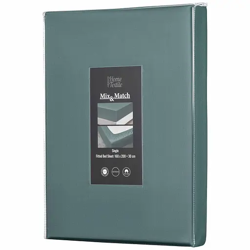 Простыня на резинке Ardesto Mix&Match Premium, 160х200+30см, 100% хлопок, сатин, зеленый (ART1620FSE) - фото 1