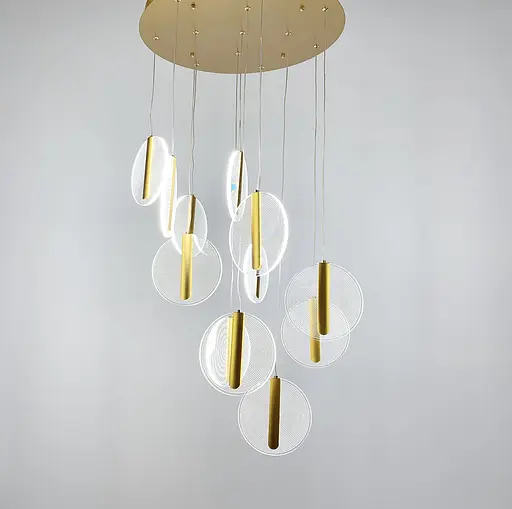 Каскадный светильник с ниспадающими золотыми монетками Line.F Количество ламп 12 - фото 1