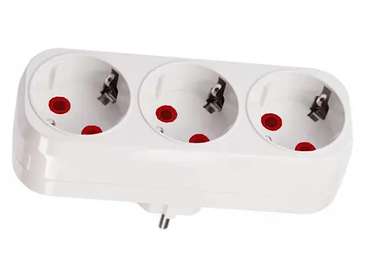 Тройник без заземления вертикальный белый 16А (18168) ТМ LUMANO - фото 1