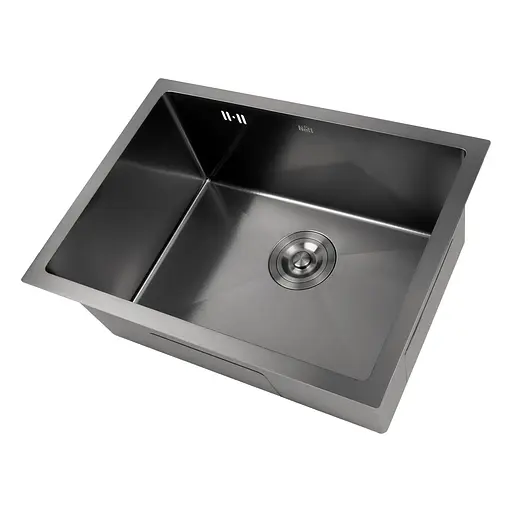 Кухонна мийка під стільницю декор з PVD покриттям чорна Nett NBS-5742U, Чорний - фото 1