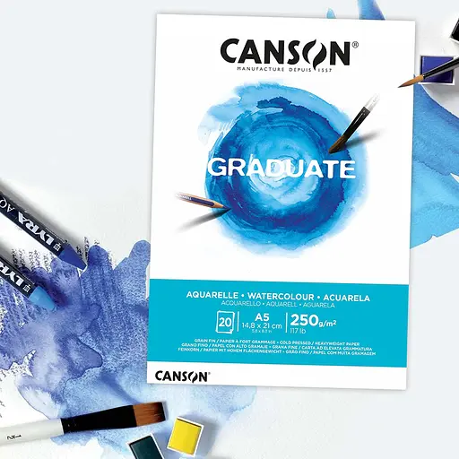 Склейка паперу для акварелі GRADUATE 250г/м2 20л середнє зерно Canson - фото 6