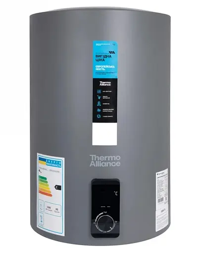Водонагрівач електричний Thermo Alliance, 2 кВт, сухий ТЕН, 80 вертикальний, циліндричний, сірий (D80V20J3(D)KG) - фото 1