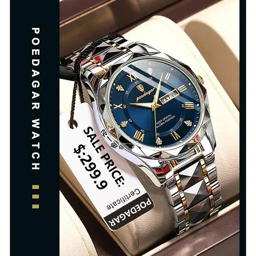 Часы мужские наручные Poedagar Stava (Серебристые) - фото 7