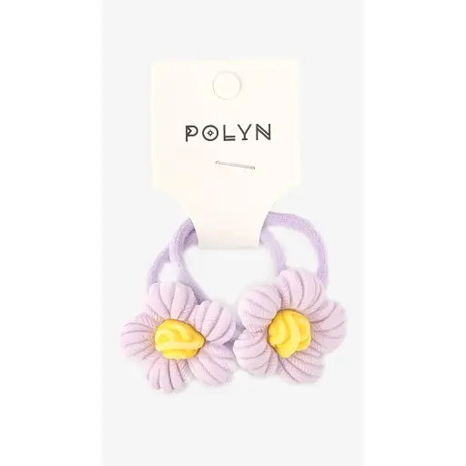 Резинка с украшениями для девочки Polin 2 шт 4048A-22 Сиреневый - фото 1