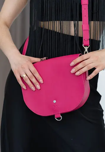 Жіноча шкіряна сумка Ruby L фуксія - фото 3