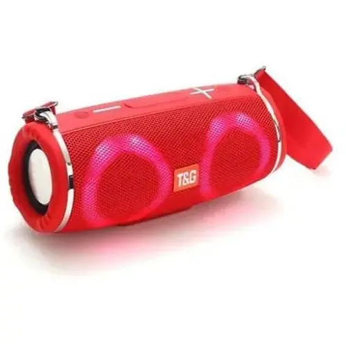 Портативна бездротова Bluetooth-колонка T&G TG642 з потужним звучанням, LED-підсвіткою та ремінцем для перенесення Червоний - фото 1