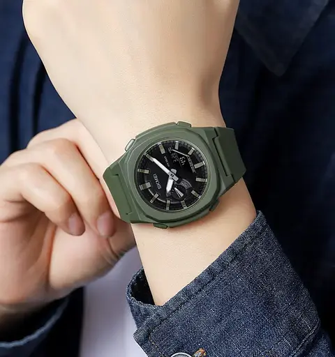 Годинник чоловічий наручний Skmei 2091 (Зелений з чорним) - фото 5