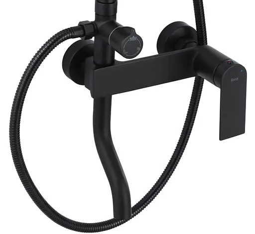 Душова система Rea Storm 2.0 black з виливом REA-P9532, Чорний матовий - фото 2