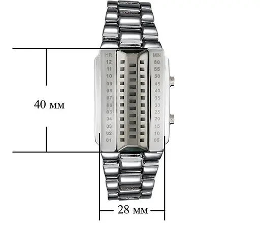 Унікальний бінарний чоловічий годинник Skmei 1035 (Сріблястий) - фото 2