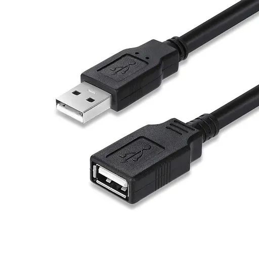 Кабель USB 2.0 AM – USB AF, 1.8 м, черный, ColorWay (CW-CBUF076-BK) - фото 1