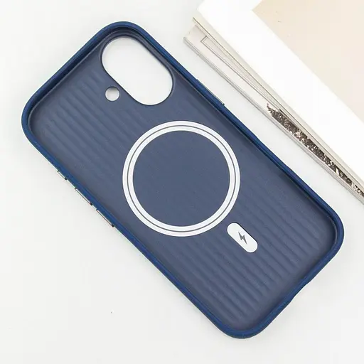 Шкіряний чохол Epik Carved with MagSafe для Apple iPhone 16, 6.1 Blue - фото 4