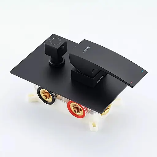 Душова система прихованного монтажу Gappo G7107-76, Чорний матовий - фото 5