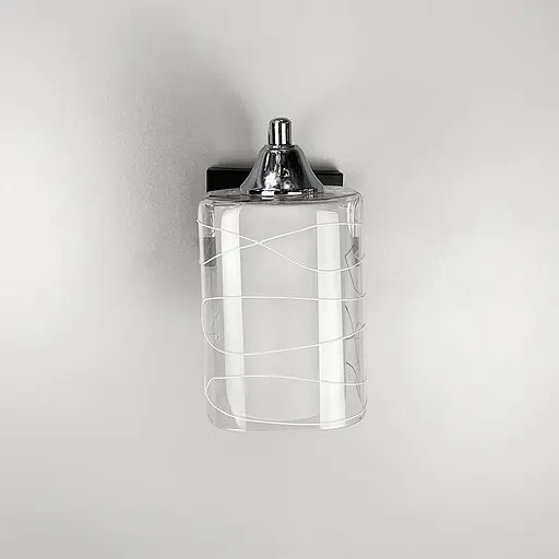 Бра в чорному корпусі на 1 плафон Line F 126/1 CR+BK+WT - фото 6