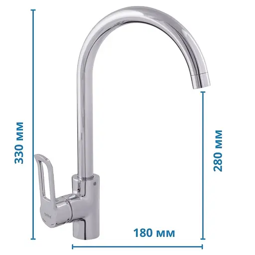 Змішувач для кухні Haiba Adel 017 HB1008 Хром - фото 2