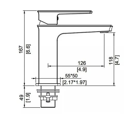 Змішувач для умивальника FAOP А1006-6 - фото 4