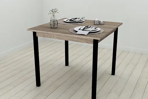 Стіл кухонний Ferrum-decor Дієго 75x90x90 Чорний ДСП Сонома Трюфель 16мм (FRD-106319) - фото 5