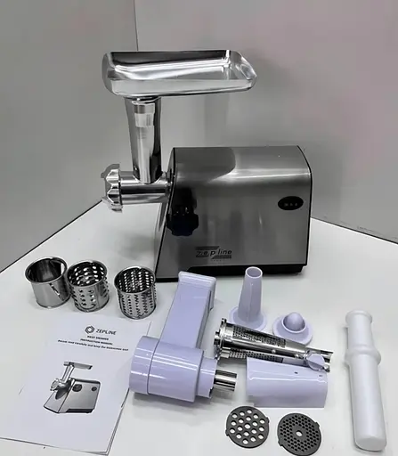 Многофункциональная электрическая мясорубка Zepline ZP-00207 4000 Вт, кухонный комбайн 3в1 с насадками для шинковки - фото 6