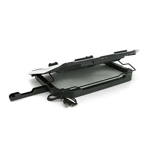 Підставка для ноутбука IceCoorel N9, 10-18", 2*125mm 1400±10% RPM, корпус пластик+алюміній, 2xUSB 2.0 + LCD display, 461x298x52mm, Silver, Box, Q8 - фото 3