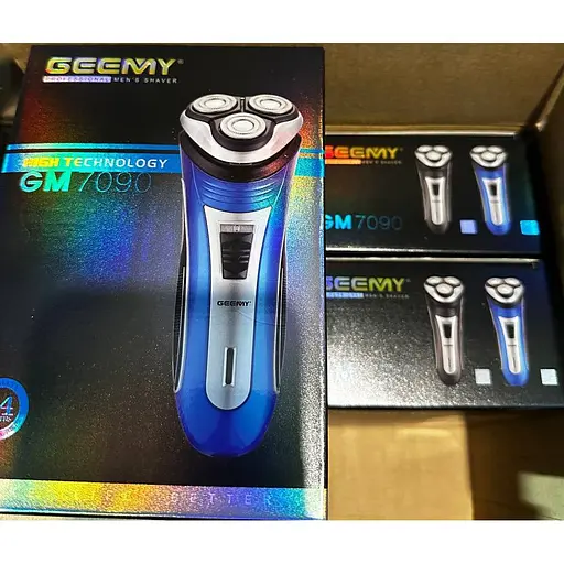 Мужская электробритва для бороды Geemy 7090 роторная аккумуляторная электро бритва Черная - фото 9