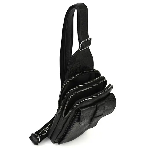 Мужской кожаный слинг на два отделения LIMARY 30х16.5х5 см sum0028238 - фото 2