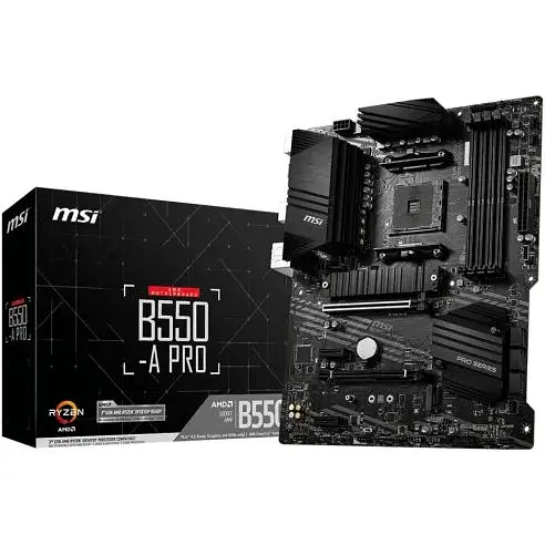 Материнская плата MSI AM4 (B550) B550-A PRO, B550, 4xDDR4, CrossFire, Int.Video (CPU), 6xSATA3, 2xM.2, 1xPCI-E 16x 4.0, 1xPCI-E 16x 3.0 ALC892, RTL8111H, 7xUSB3.2/8xUSB2.0, HDMI/DP, ATX - фото 2