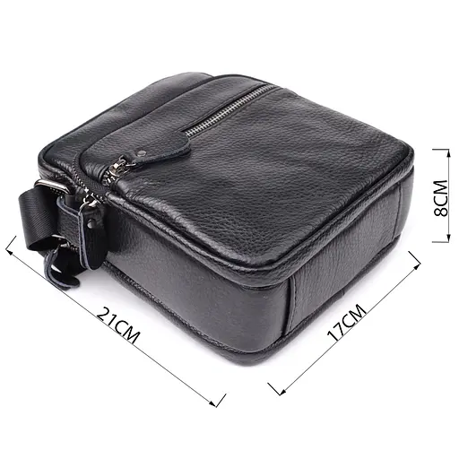 Мужская сумка на плечо из натуральной кожи Vintage 17х21х8 см sum0027511 - фото 3