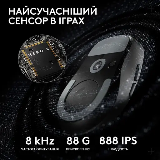 Миша Logitech G Pro X Superlight 2 DEX Black (910-007357) - фото 4