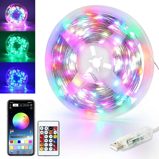 Світлодіодна стрічка 10M Bluetooth Dream Color Fairy Lights 5V USB RGB IC Водонепроникні різдвяні вогні - фото 2