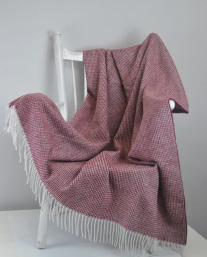 Плед бавовняний Vladi Валенсія Верона 140х200 біло-бордовий (10341) - фото 1