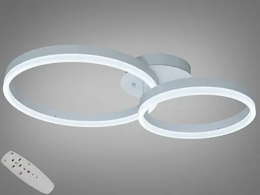 Люстра стельова Diasha кільця біла 50 Вт димер пульт - фото 1