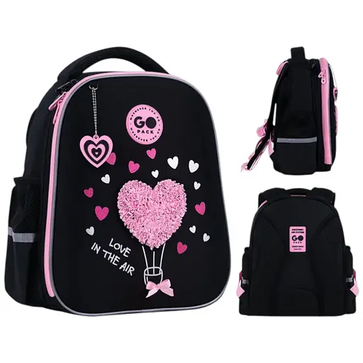 Рюкзак GoPack Education 165S Heart Черно-розовый (GO26-165S-2) - фото 1