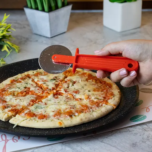 Ніж роликовий для піци та тіста 18.5 см, Kitchette Червоний 83370 - фото 3