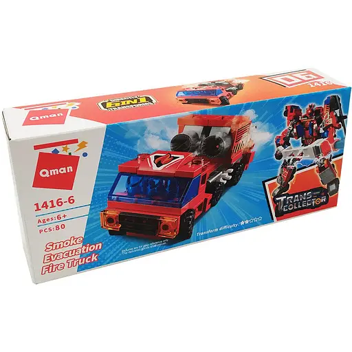 Детский конструктор Qman 1416 транспорт Smoke Evacuation Truck - фото 1