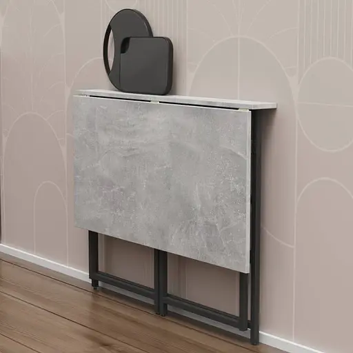 Стіл розкладний Моріс Ferrum-decor 750x1000x600 Чорний метал ДСП Бетон 16 мм (FRD-104675) - фото 2