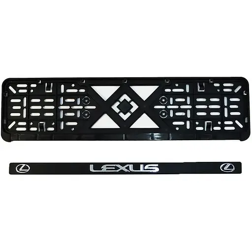Рамка номерного знака Poputchik пластик с объемными буквами Lexus 52х13.5х2 см 2 шт - фото 2