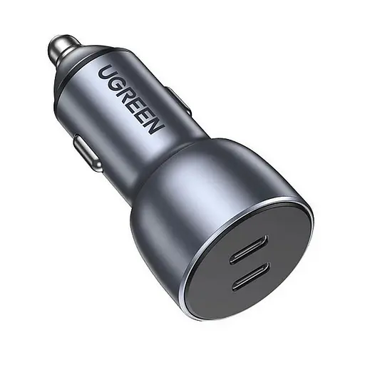 Автомобильный адаптер - зарядное устройство быстрое Ugreen CD213 2*USB-C 40 W (70594) - фото 1
