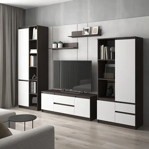 Комплект меблів у вітальню VAYS шафа R-26, шафа R-27, тумба R-28, полиці М-22 - фото 4