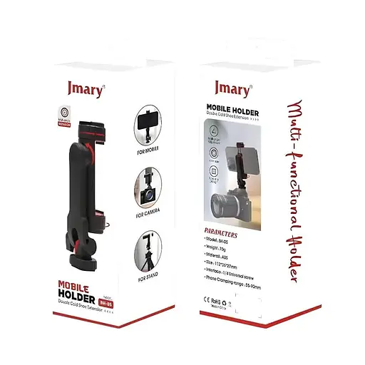 Держатель для телефона Jmary BH-05 крепление на камеру/штатив поворот 360° ширина 5.6-9 см - фото 3