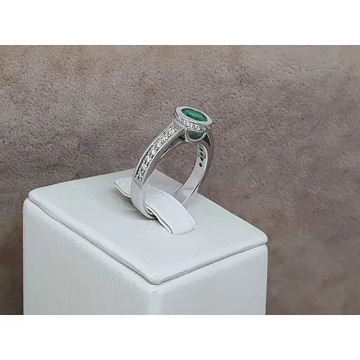 Золоте кільце Iris з діамантами і смарагдом. 1КИ11361 17,5 - фото 3