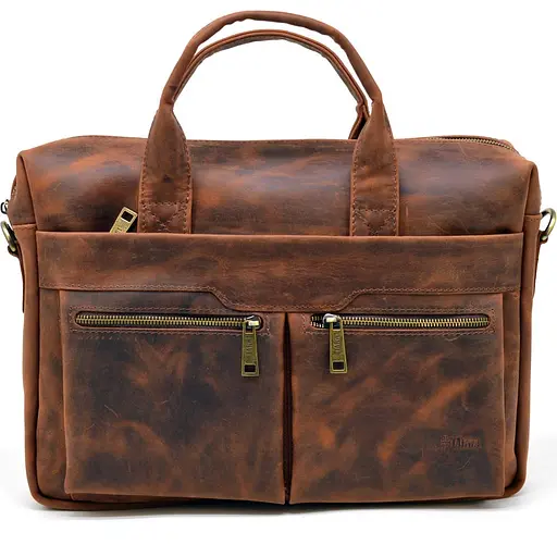 Чоловіча шкіряна сумка TARWA 39.5х29.5х8 см sum0026096 - фото 5