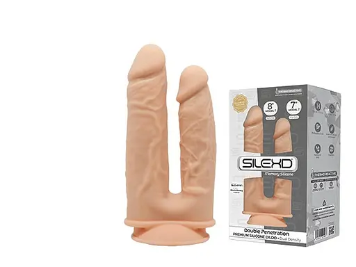 Фалоімітатор подвійний Adrien Lastic SilexD Double Gusto 19.5 см тілесний - фото 2