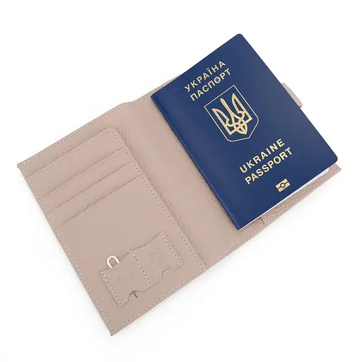 Обложка на паспорт 3459 кожаная с карманом для денег розовая - фото 6