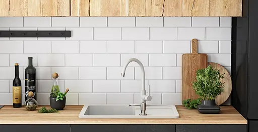 Кухонна мийка гранітна Rea North white ZLE-00127, Білий - фото 5