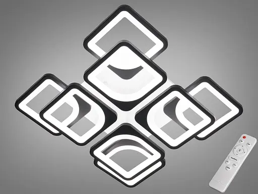 Светодиодная люстра смарт светильник с ИК пультом, 115W, черный - фото 1