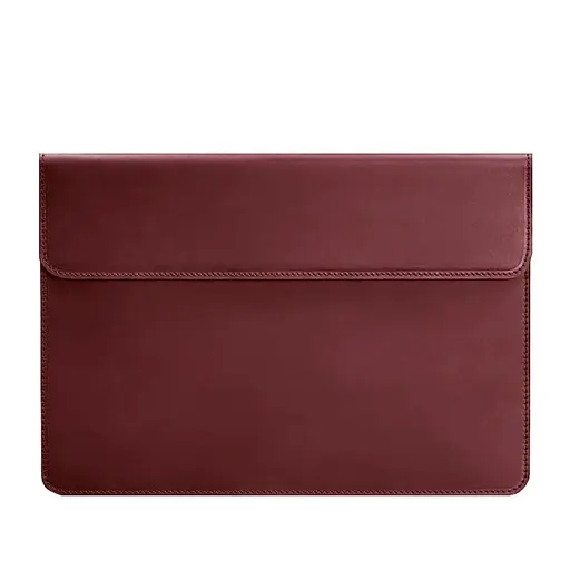 Кожаный чехол-конверт BlankNote на магнитах для MacBook 13 Бордовый Crazy Horse - фото 5