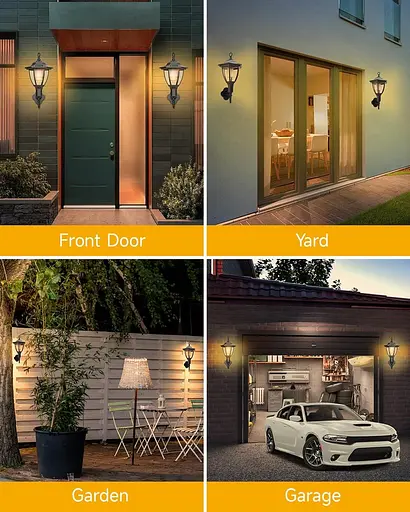 Сонячні настінні ліхтарі Moman, 2 упаковки зовнішніх охоронних світильників з датчиком руху, IP65 водонепроникний для гаража - фото 4