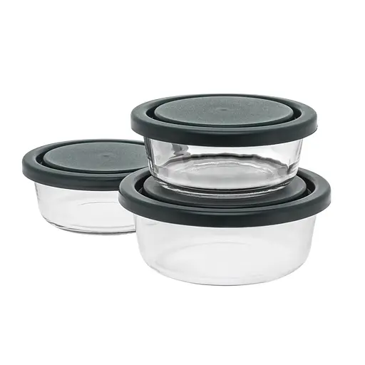 Набор контейнеров емкостей для еды из стекла с крышками 3 шт., S&T Прозрачный 87093 - фото 3