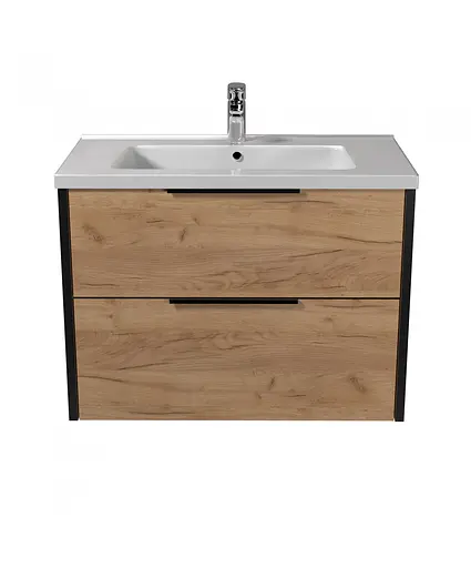 Тумба Мойдодир Line Craft 80 з умивальником Rodeo 80 дуб крафт/Чорний - фото 7