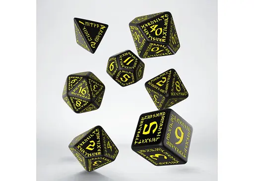 Набір кубиків Runic Black & yellow Dice Set , 7 шт. (SRUN07) - фото 2