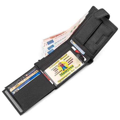 Мужской кожаный кошелек (ST102) ST Leather 11.5х9.5х2.5 см acs0015182 - фото 5